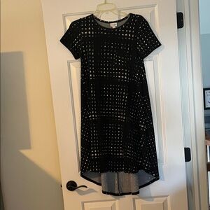 LuLaRoe Black Dress with White Square Dot Print